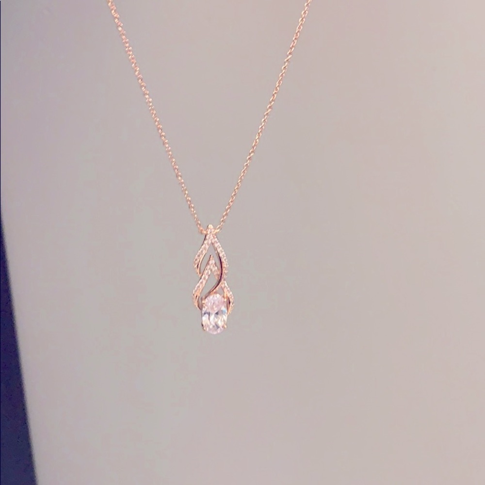 Rose gold diamond necklace